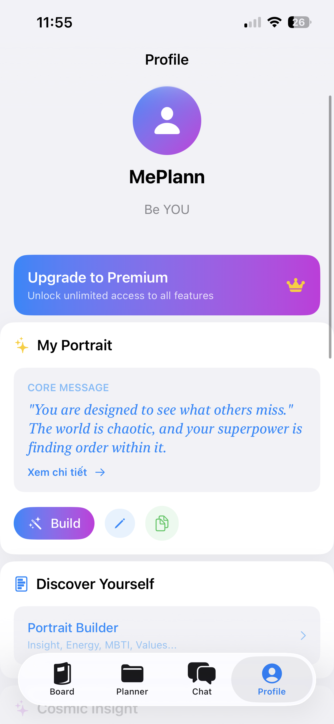 MePlann App Interface